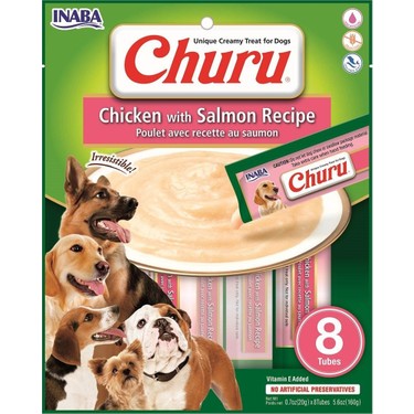 czp- eud603 INABA CİAO CHURU SOMONLU VE TAVUKLU TAMAMLAYACI KÖPEK ÖDÜL MAMASI 8 X 20 GR*8-1