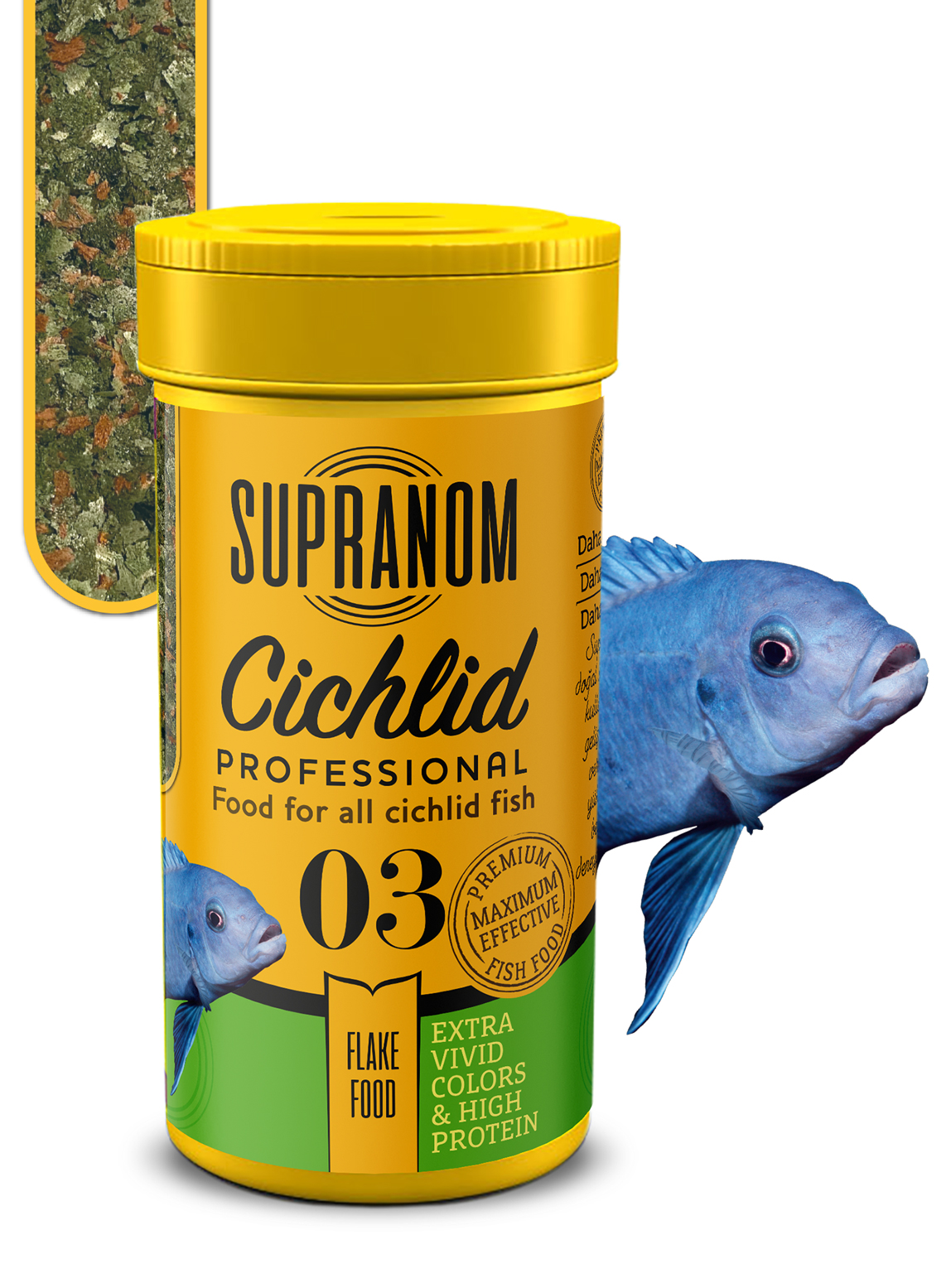 Supranom cichlid balık yemi flake food 100ml (03)-1