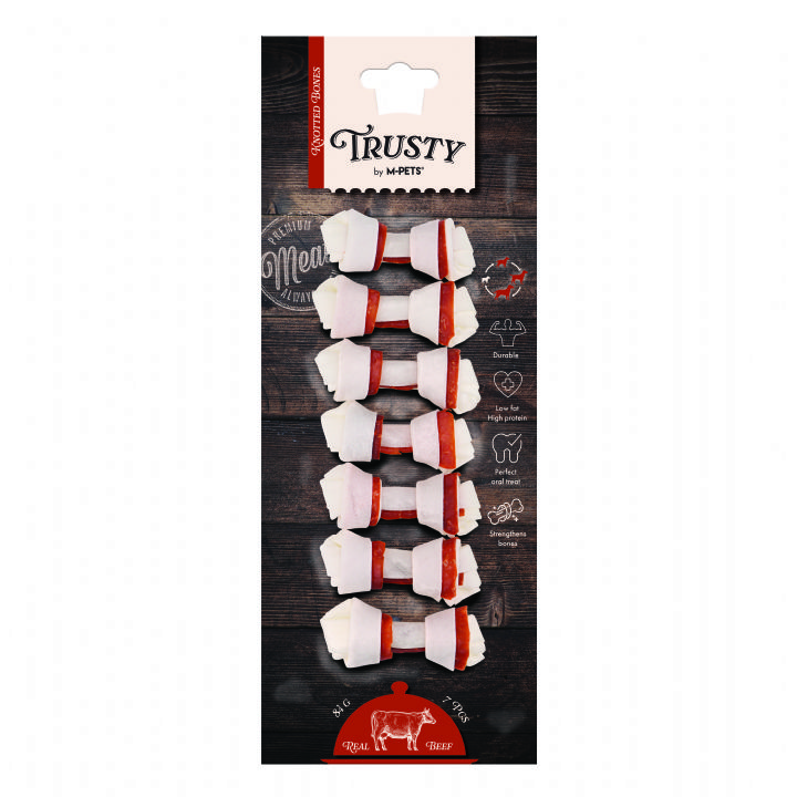 TRUSTY BEEF DÜĞÜMLÜ KEMİK 7Lİ 84GR/6,4CM BRSP-19046499 -1