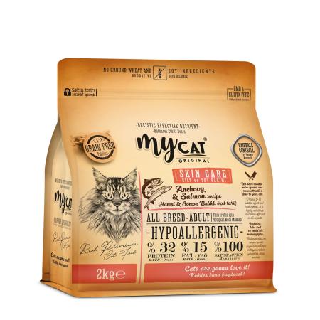  MYCAT ORIGINAL HYPOALLERGENIC SKIN CARE HAMSİ&SOMON BALIKLI ALL BREED-TÜM IRKLAR İÇİN KEDİ MAMASI (2KG)