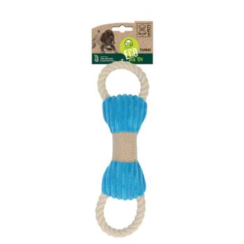 brsp 10649899 M-PETS ECO DOG TOY - TUGO MAVİ BEJ KEMİK ŞEKİLLİ KÖPEK OYUNCAĞI