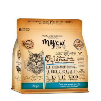 MYCAT ORIGINAL SOMONLU VE TAVUKLU ALL BREED-TÜM IRKLAR İÇİN KEDİ MAMASI (2KG)