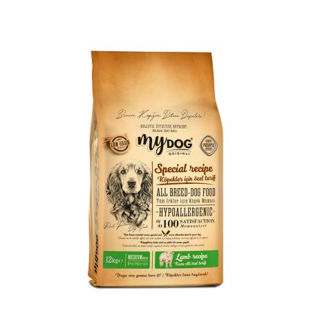 MYDOG ORİGİNAL KUZU ETLİ HYPOALLERGENİC MEDİUM BREED-KÜÇÜK VE ORTA IRKLAR İÇİN KÖPEK MAMASI 12KG