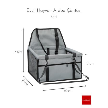 Pakeway293 Evcil Hayvan Araba Koltuğu Gri ( araç içi havuz)