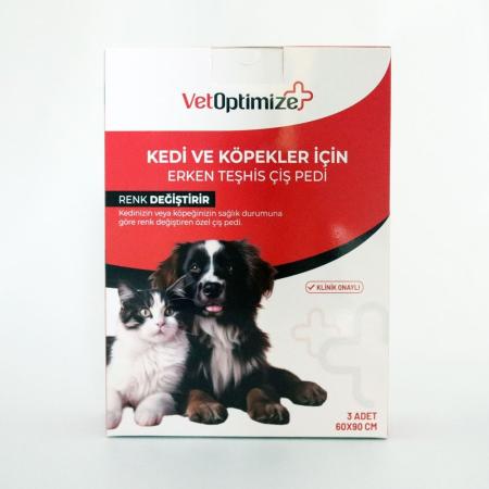 VetOptimize Kedi ve Köpekler İçin Erken Teşhis Çiş Pedi 3'lü Paket